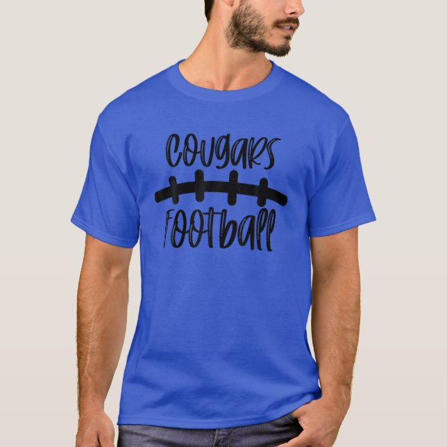Cougars Football School Spirit Team Mascot Game Ni T-Shirt (Vorderseite)