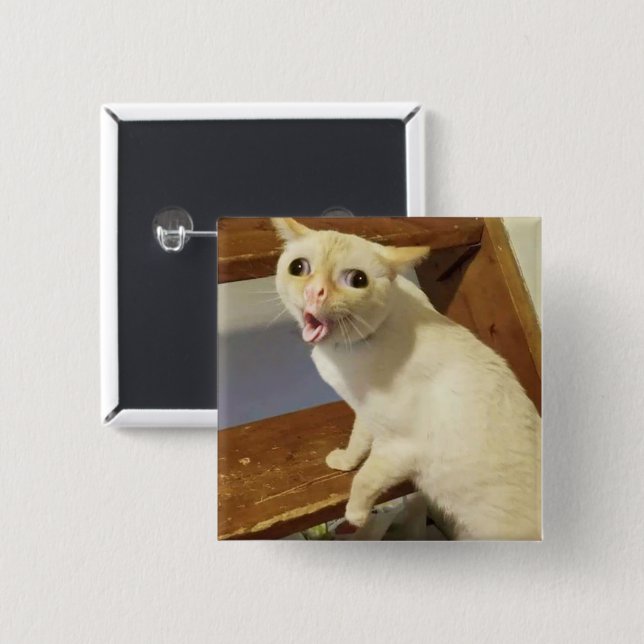 Coughing Cat Meme Button Button (Vorne & Hinten)