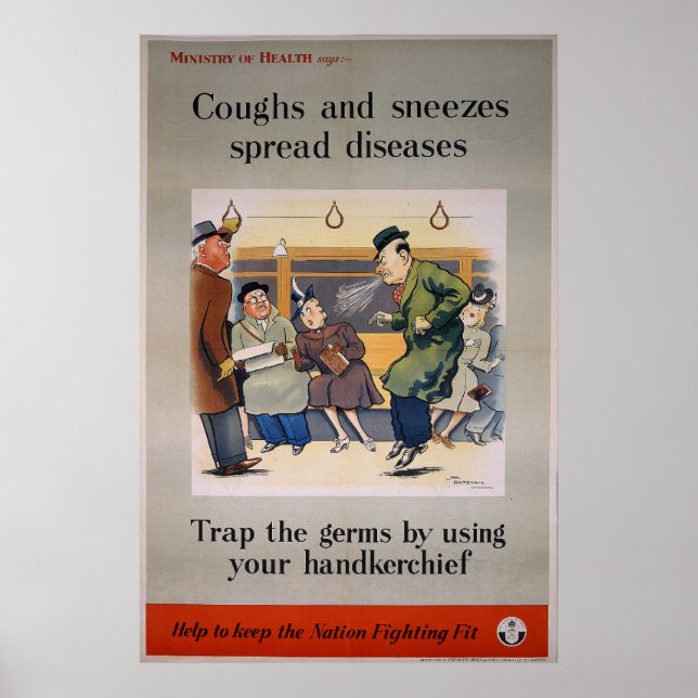 Coughs and Sneezes spread diseases - Tram Poster (Vorne)