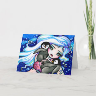 COULER VOTRE PROPRE Carte de Noël Pingouin Sirène