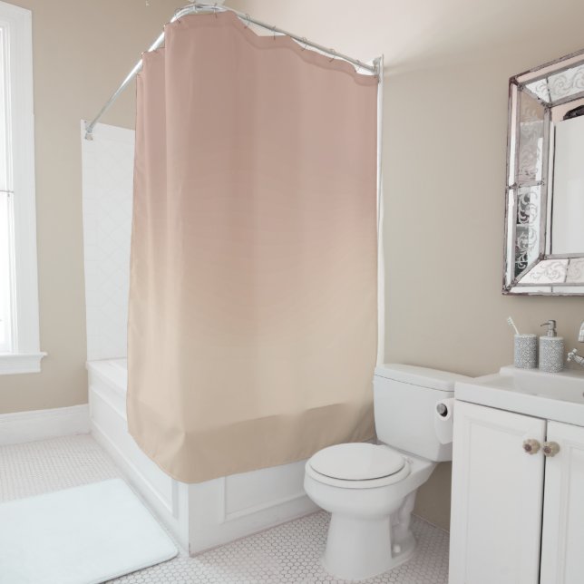 Couleur beige Ombre élégant rideau de douche dégra (En situation)