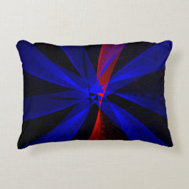 Couleur bleuet Abstrait Coussin d'accents géométri