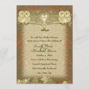 Couleur chaude Faire-part de mariage rouge or Vint