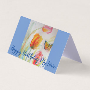 Couleur couleur Tulip Aquarelle Art Love Carte d'a