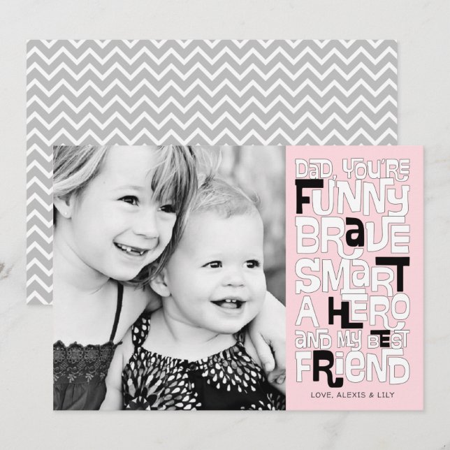 Couleur dans la carte de Fête des pères papa (Devant / Derrière)