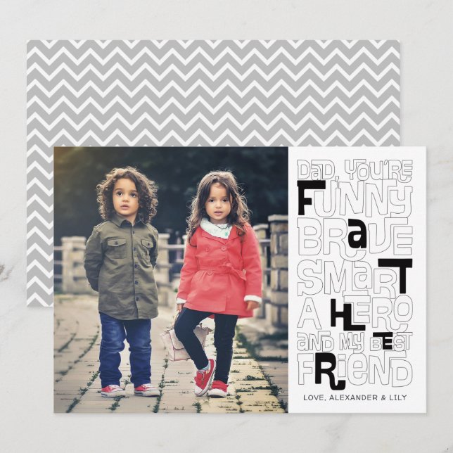 Couleur dans la carte de Fête des pères papa (Devant / Derrière)