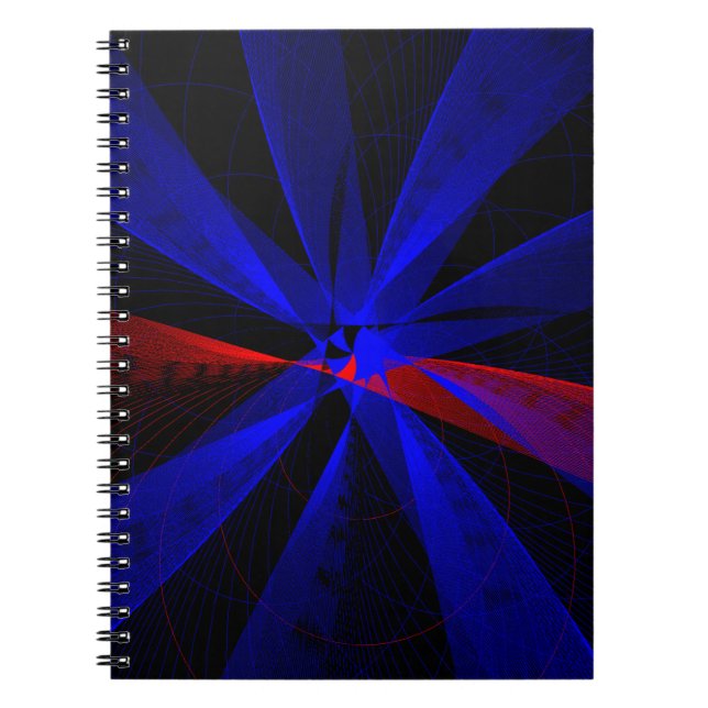 Couleur de bleuet Carnet Abstrait géométrique spir (Devant)