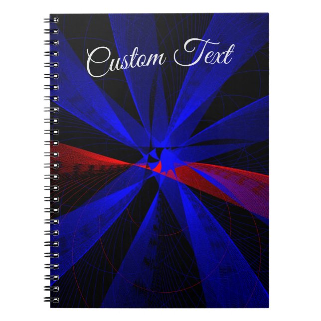 Couleur de bleuet Carnet Abstrait géométrique spir (Devant)