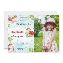 Couleur de l'eau Ladybug Photo Invitation