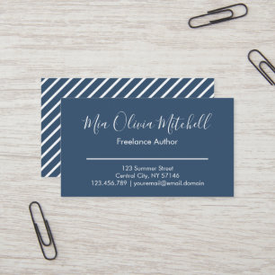 Couleur de tendance Grave Bleu Minimaliste Carte d