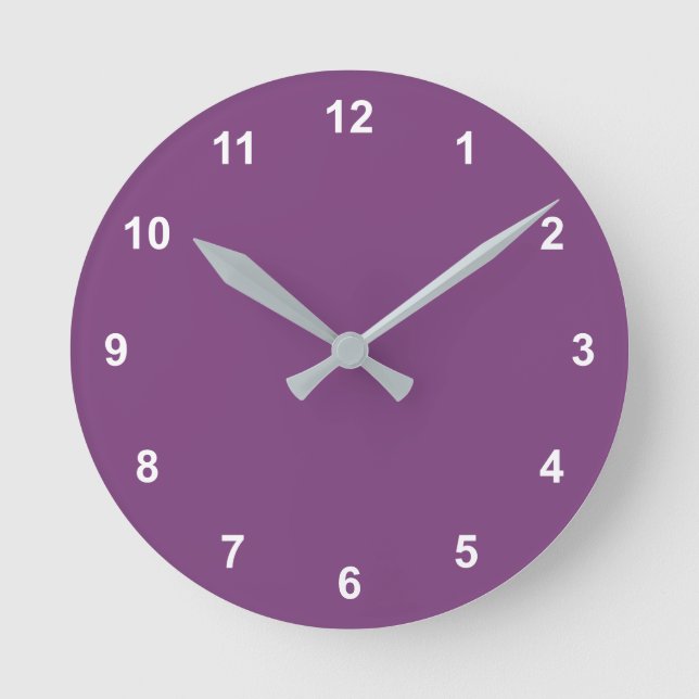 Couleur de tendance - Horloge ronde violet prune a (Recto)