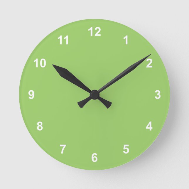 Couleur de tendance - Kiwi Green Horloge ronde ave (Recto)