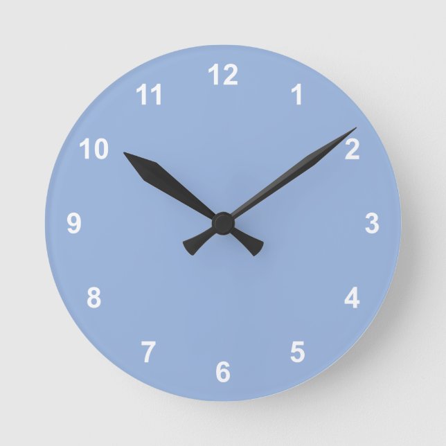 Couleur de tendance - Poudre Bleu Horloge ronde av (Recto)