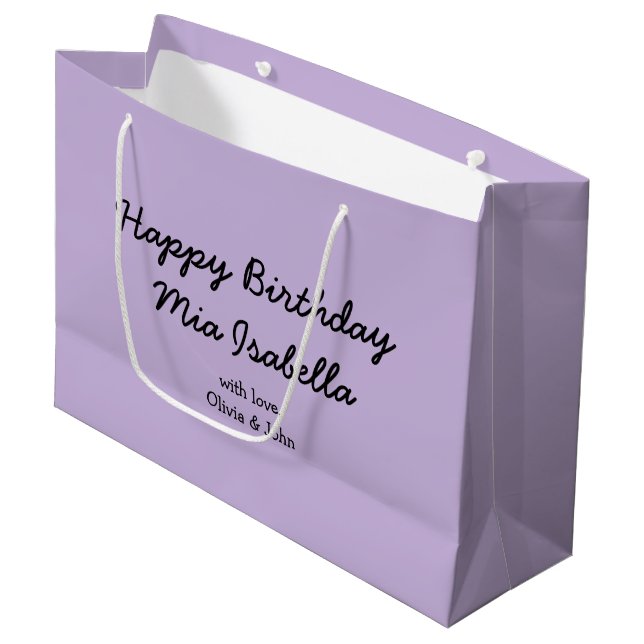 Couleur de tendance - Sac cadeau Personnalisable V (Devant Angle)