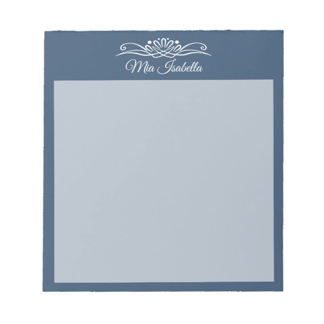 Couleur de tendance Sérieux Bleu Classic Bloc-note (Devant)