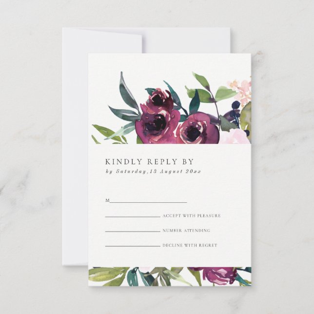 COULEUR D'EAU BRÛLÉE BURGUNDY FLORAL BUNCH RSVP (Devant)