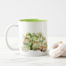 Couleur d'eau douce vert Cactus succulent mug