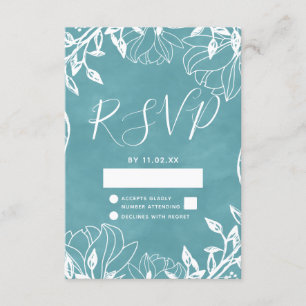 Couleur Editable Floral Watercolor Wedding RSVP