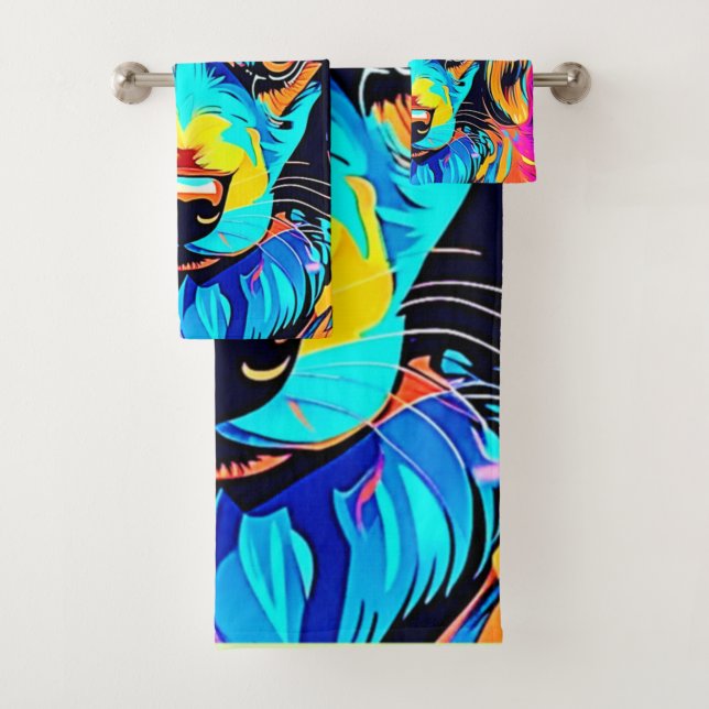 Couleur électrique Pop Canine Art (En situation)