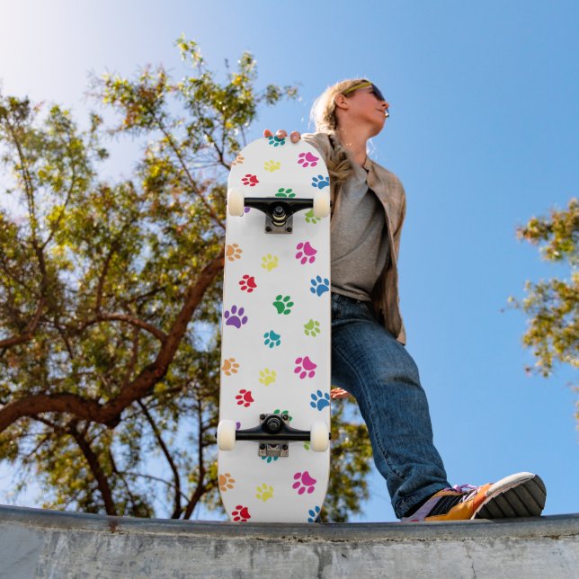 Couleur Empreintes de pattes Motif Skateboard (Extérieur 1)