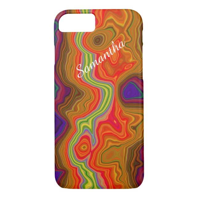 Couleur Frenzy Striped iPhone 7 Coque avec le nom  (Dos)