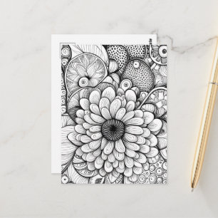 Couleur It Abstrait Daisy Floral Carte postale