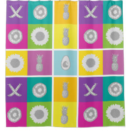 Couleur Joueuse Bloc Carré Douche rideau