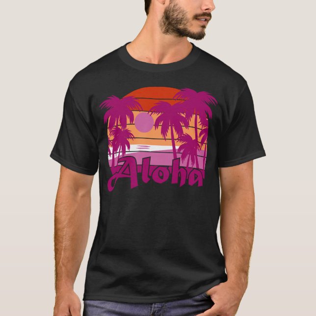 Couleur lesbienne Hawaiian Aloha Design T-shirt cl (Devant)