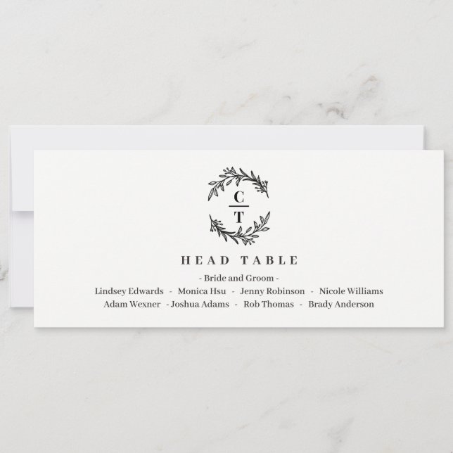 Couleur modifiable de la carte de table de tête -  (Devant)