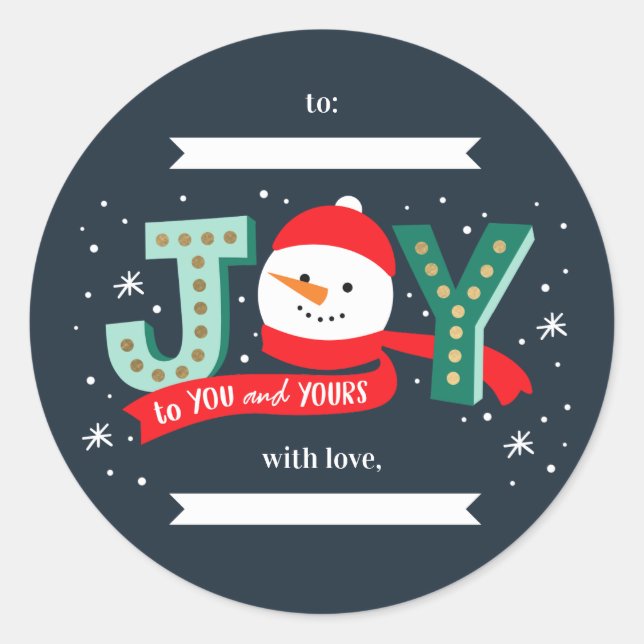 COULEUR MODIFICATIVE Snowman Sticker cadeau de vac (Devant)