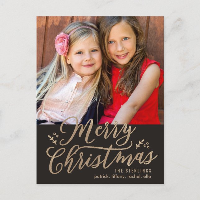 COULEUR MODIFIÉE Joyeuse Carte postale de Noël (Devant)
