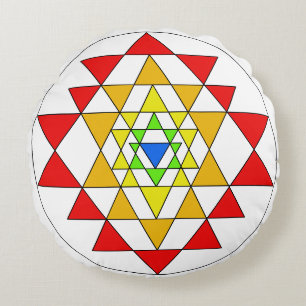 Couleur multiple Sri Yantra méditation coussin