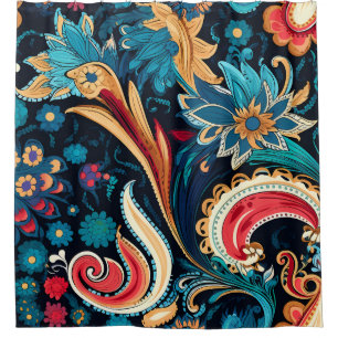 Couleur Paisley Boho Art Douche rideau