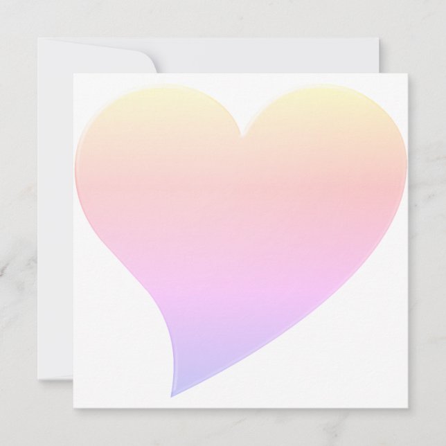 Couleur pastel agréable grand coeur carte moderne (Devant)