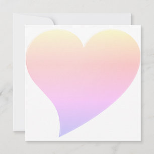 Couleur pastel agréable grand coeur carte moderne