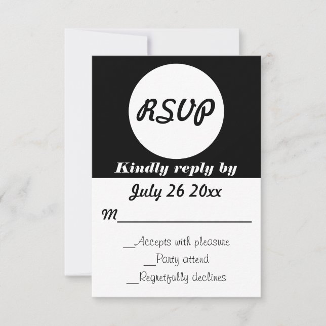 Couleur personnalisable des Pois RSVP de mariage (Devant)