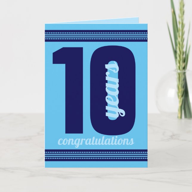 Couleur personnalisée Carte anniversaire de 10 ans (Devant)