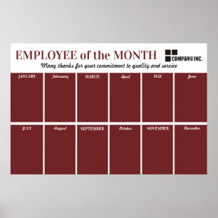 Couleur personnalisée Employé du mois poster photo