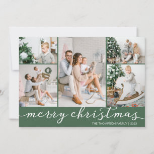 Couleur personnalisée Joyeux Carte photo de Noël C