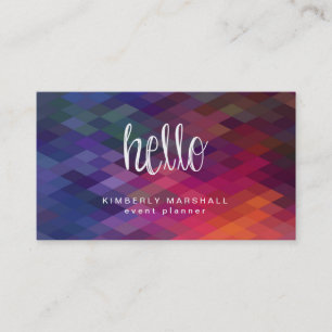 Couleur personnalisée Motif diamant Bonjour Cartes