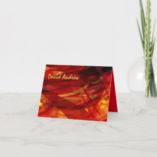 Couleur rouge Bat Bar Mitzvah Carte de remerciemen