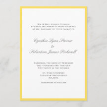 Couleur simple faire-part de mariage gris jaune de
