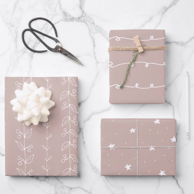 Couleur simple papier à envelopper beige #CDB3AC (Recto)