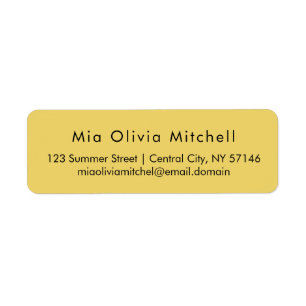 Couleur tendance Jaune doux Étiquette de adresse m