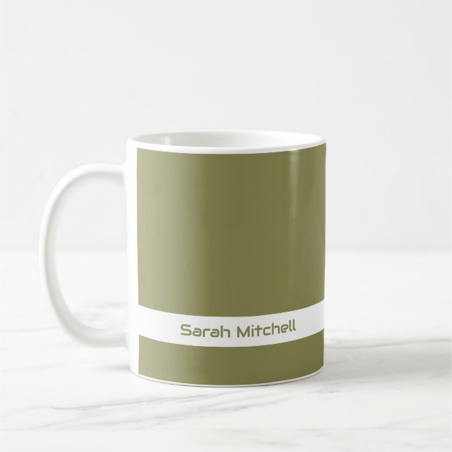 Couleur tendance - Olive Green Name Mug (Gauche)