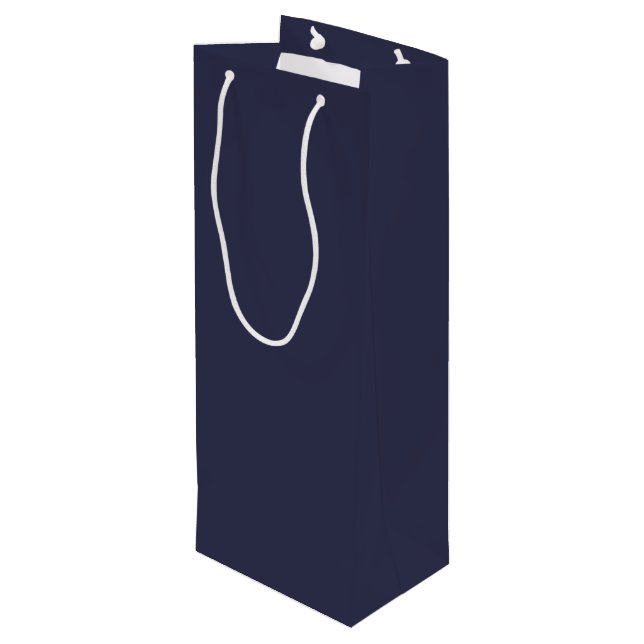 Couleur tendance - Sac cadeau de vin bleu marine (Dos Angle)