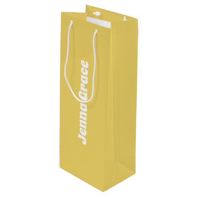 Couleur tendance - Sac cadeau de vin jaune doux (Devant Angle)