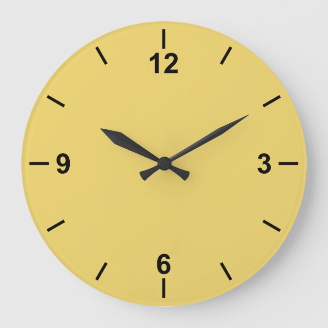 Couleur tendance Soft Jaune Grande horloge murale (Recto)