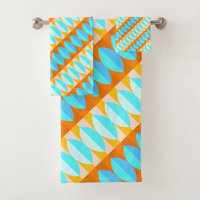 Couleur Turquoise Bleu Orange Jaune Motif (En situation)