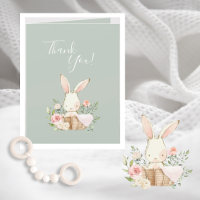 Couleur verte de l'eau de lapin Baby shower Merci